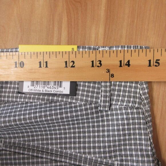 HILARY RADLEY Plaid Tummy Control Ankle Pants Sz S (4-6) White Black Cropped NWT - Picture 11 of 12